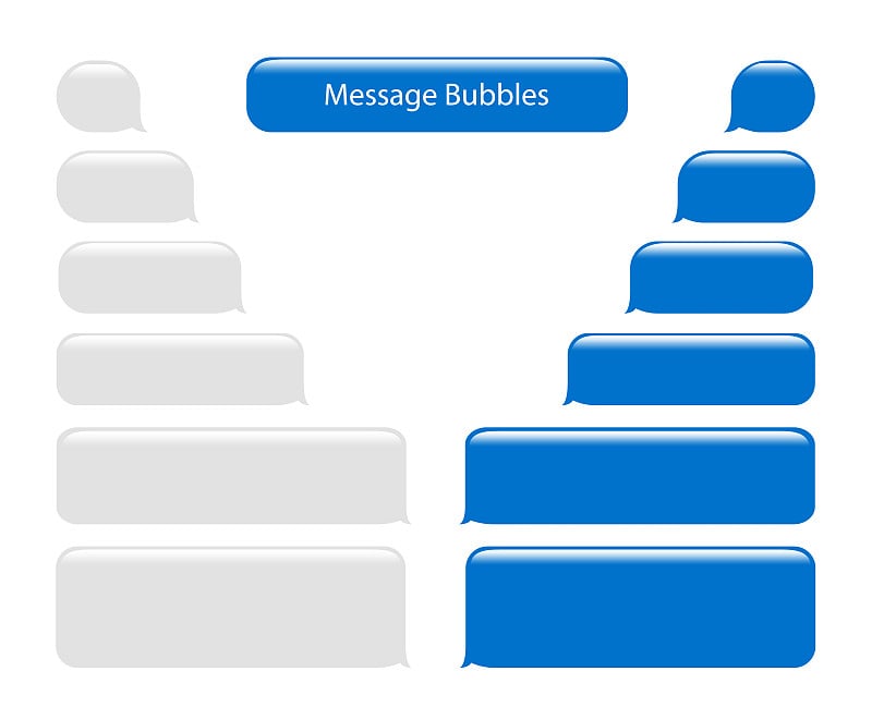 消息气泡聊天矢量。矢量模板的消息气泡聊天框图标
