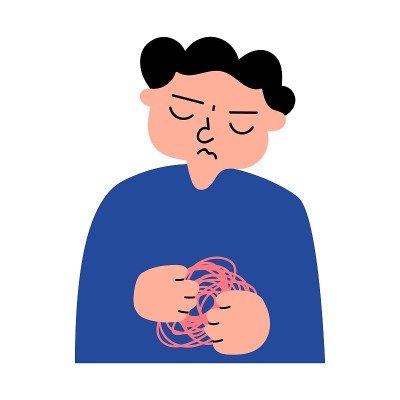 小孩胃疼。