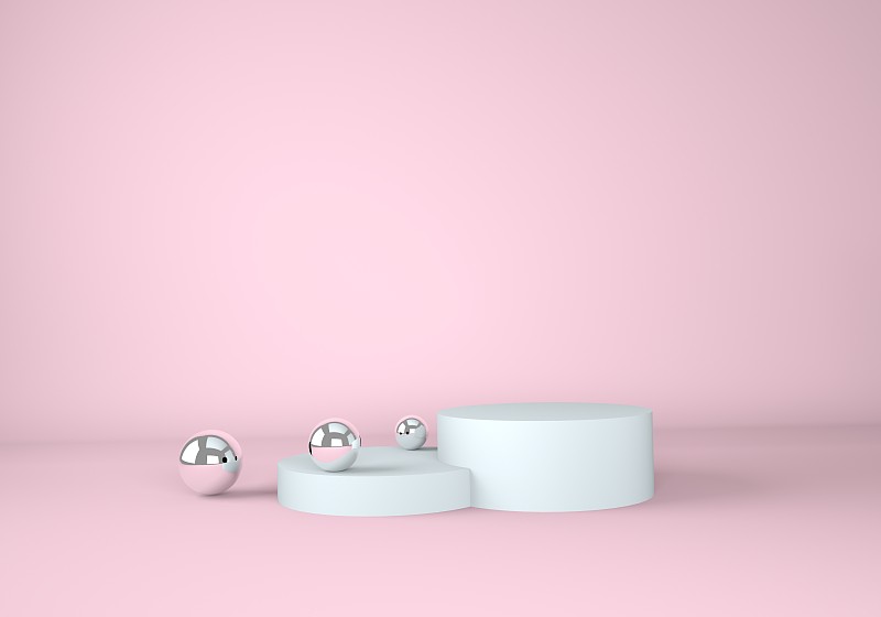 3d抽象背景，模拟场景几何形状平台的产品显示。