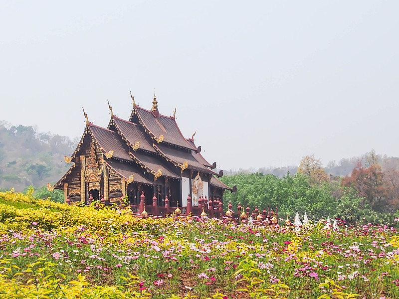 泰国传统建筑，皇家展馆，清迈，泰国