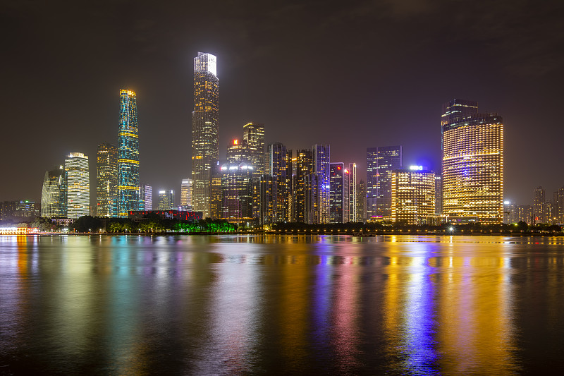中国广州珠江新城CBD夜景