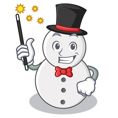 魔术人物雪人卡通风格