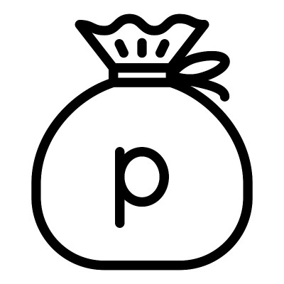 便士现金袋矢量插图。可编辑的斯托克城。