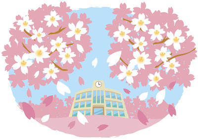 在学校的樱花