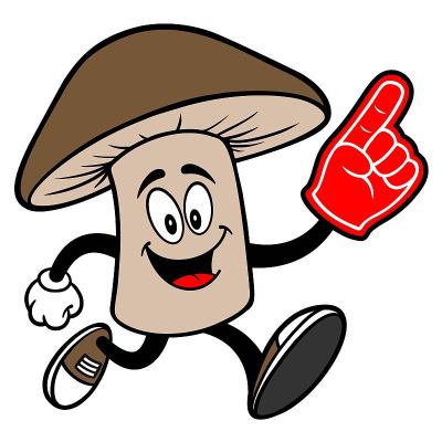 Shiitake Mushroom running with a Foam Hand