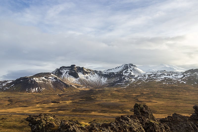 冰岛的冰川Snaefellsjökull