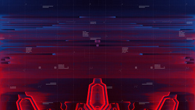Glitched全息数字技术背景。