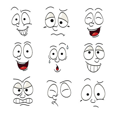 滑稽面孔的插图