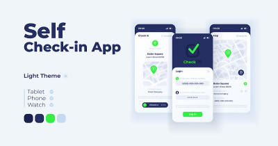 自检在app卡通智能手机界面矢量模板集