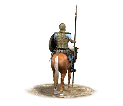 3d渲染，骑士，战士在马背上，插图