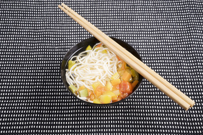 在Verdure的Brodo餐馆里的面条