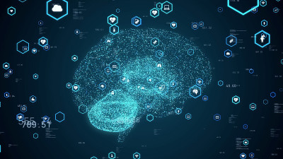 大脑科学概念。神经科学。人工智能(人工智能)。