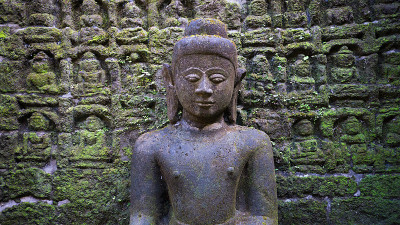 缅甸Mrauk U的佛像