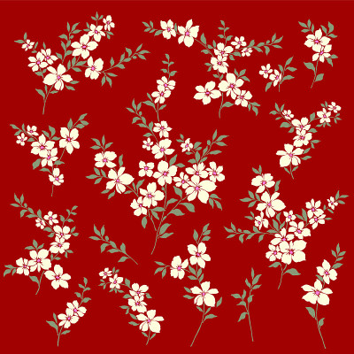 美丽的花卉插画素材收集，