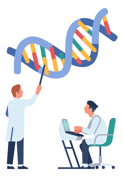研究人类DNA的男人。生物研究实验室