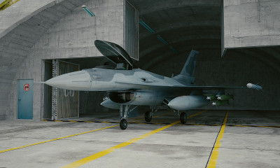 F - 16，美国军用战斗机。三维渲染