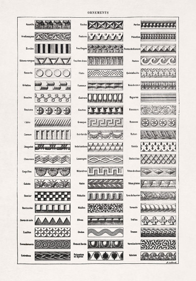19世纪建筑装饰插画