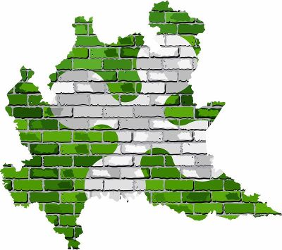 砖墙上的伦巴第地图