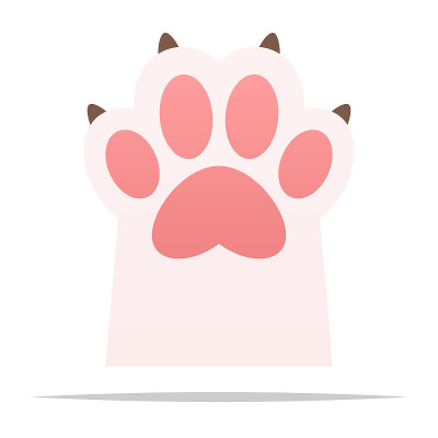 Cat paw vector isolated illustration