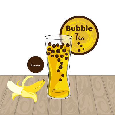 泡泡茶图案杯