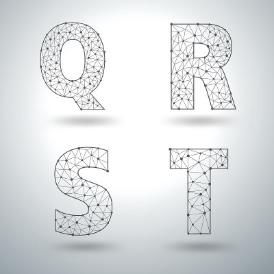 网格时尚的字母Q R S T