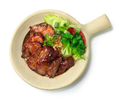 甜汁烤猪肉及蛋面食谱，配香港红肉煲