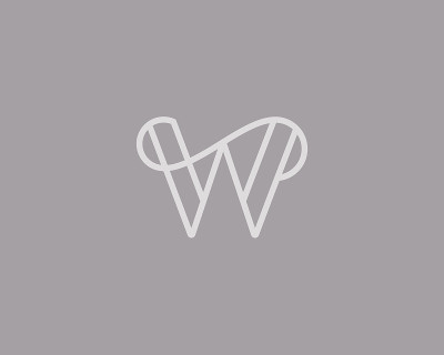 优雅的直线曲线矢量图标类型。Premium letter W图标设计。奢华线性创意交织字。