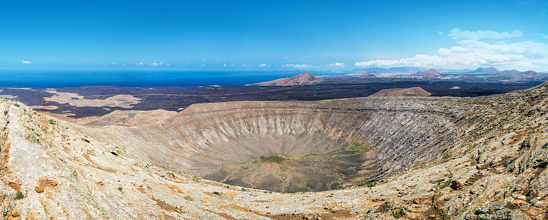 西班牙加那利群岛兰萨罗特岛的布兰卡火山口