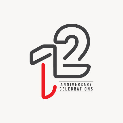 12周年庆典矢量模板设计插图