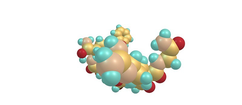 去氨加压素分子结构孤立于白色