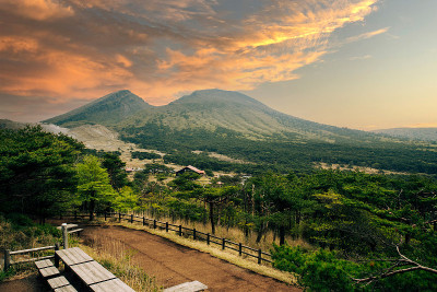 雾岛山脉的风景