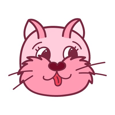 有趣可爱的猫脸手绘矢量