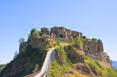 Bagnoregio Civita全景。拉齐奥。意大利。