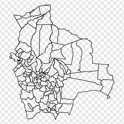 空白的玻利维亚地图。玻利维亚各市地图。高详细矢量地图玻利维亚多民族国家透明的背景为您的网站设计，标志