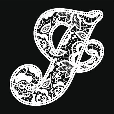 刺绣花边首字母I