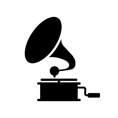 留声机矢量字形图标。音乐符号