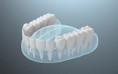 健康牙齿，牙齿治疗，3d渲染。