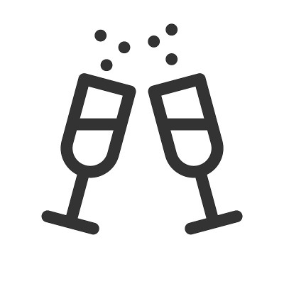 含酒精的饮料图标。酒杯线图标。