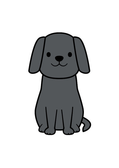 狗正面坐着的插图(颜色2)