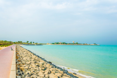 在科威特填海土地上建造的绿岛公园。