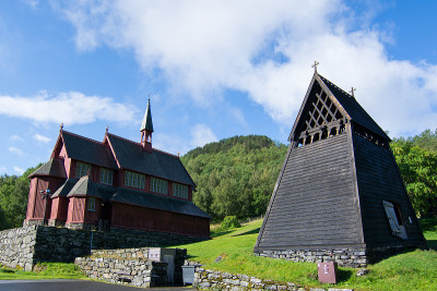 挪威的Borgund Stave Church, Sogn og Fjordane