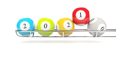 彩票球上的2021年新年标志