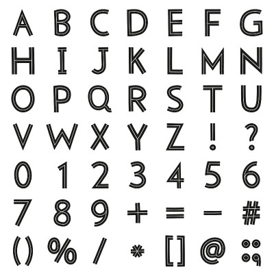 一套手绘字母。