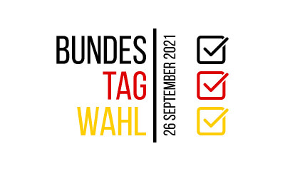 Bundestagswahl 2021 -德国联邦选举，平面向量横幅或海报