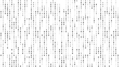 矩阵的背景。二进制代码流。在黑暗的背景下，数字不断下降。数字计算机代码。编码和黑客。矢量插图。