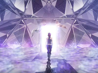迷幻迷幻的精神幻想艺术概念