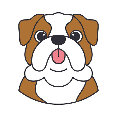 一个斗牛犬品种矢量的孤立化身