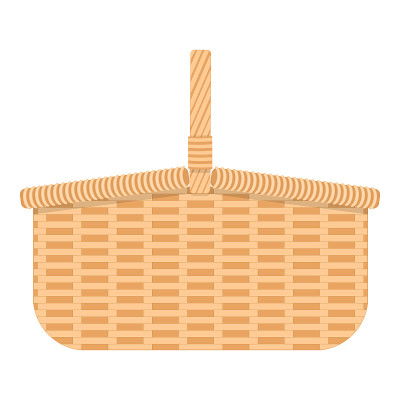 Wicker hamper for food and drinks. Woven willow ba