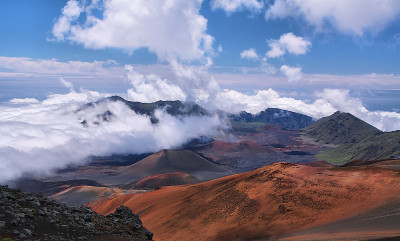 毛伊岛哈雷阿卡拉火山的火山口