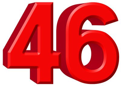 46号，46号，白色背景，3d渲染